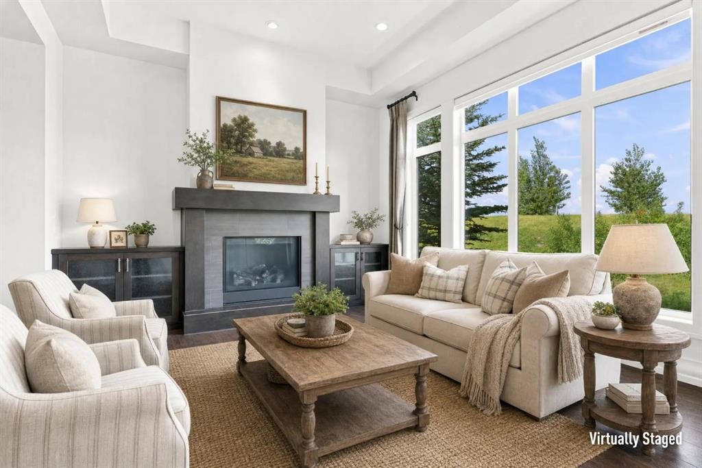 117 Spring Water Close, Heritage Pointe, AB - Indoor Photo Showing Living Room With Fireplace