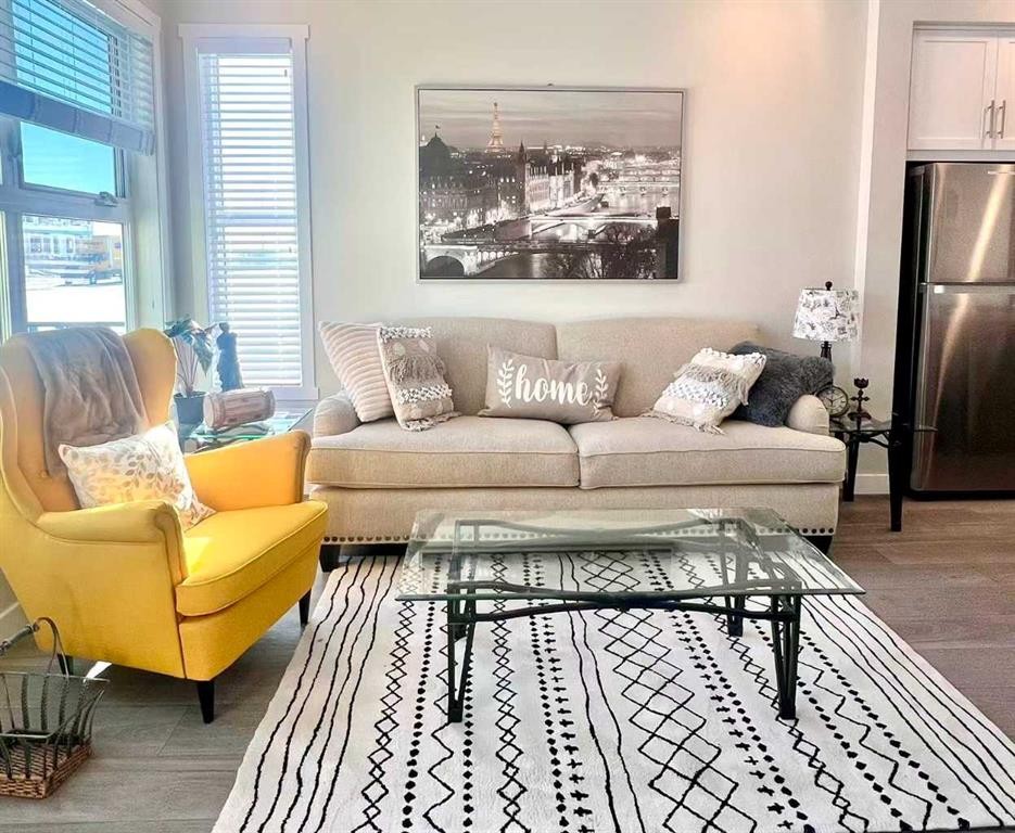 148 Carrington Boulevard Nw, Calgary, AB - Indoor Photo Showing Living Room
