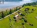 Aerial Orkney Farm with oceanfront