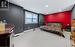 Carpeted bedroom with a textured ceiling