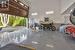 Five-Car Garage with Heated Epoxy Floor and 17' Ceiling Designed for a Four-Post Car Lift