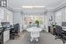 Office featuring ornamental molding and light colored carpet