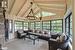 Beautiful Muskoka Room with cathedral ceilings and lake views. Perfect for evening gatherings
