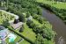 Aerial photo showcasing the property's private 1-acre lot with exclusive access to the Jock River.