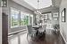 Formal dining room to gather with family & friends, with built-in's