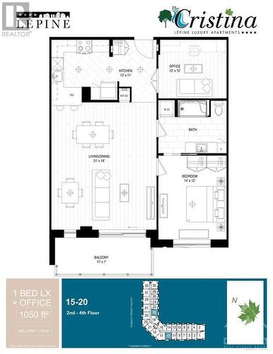 Floorplan of this extra large one-bedroom unit. - 45 Elmsley Street S Unit#215, Smiths Falls, ON - Other