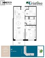 Floor plan of the unit, 860 sq ft. - 