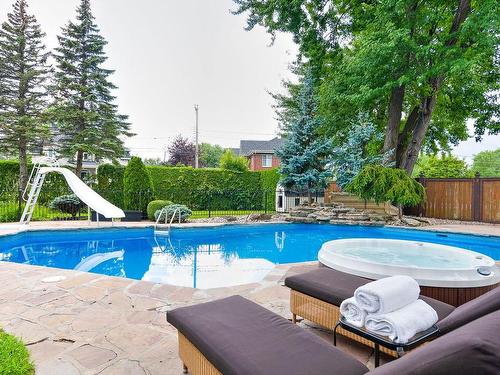 Pool - 201 Rue Saraguay E., Montréal (Pierrefonds-Roxboro), QC - Outdoor With In Ground Pool With Backyard