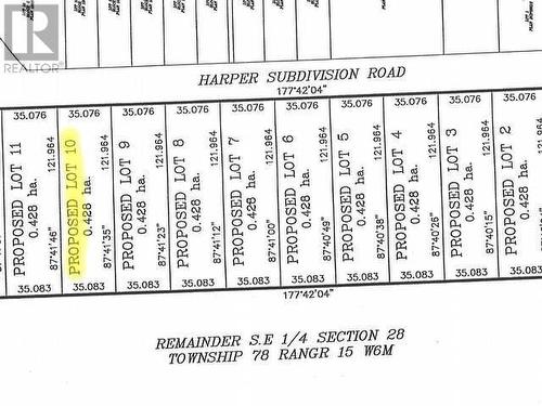 Lot 10 Harper Subdivision, Dawson Creek, BC 