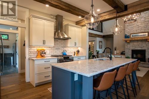 2993 Happy Valley Road, Rossland, BC - Indoor Photo Showing Kitchen With Fireplace