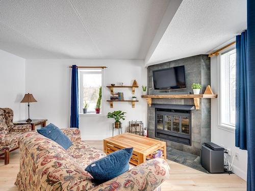 Living room - 807 Ch. Des Éperviers, Piedmont, QC - Indoor Photo Showing Living Room With Fireplace