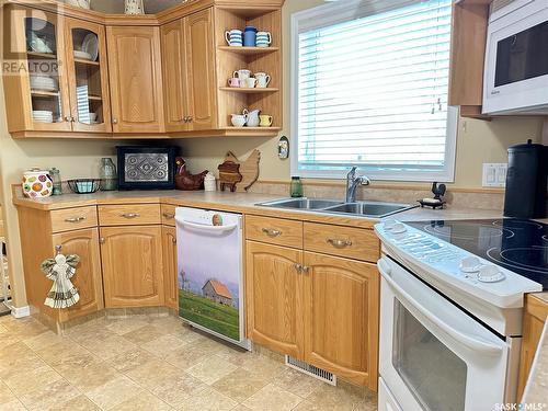 225 3Rd Street, North Weyburn, SK - Indoor Photo Showing Kitchen With Double Sink