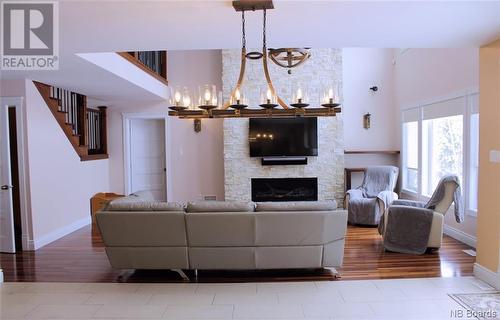 74 Mgr Lacroix Avenue, Edmundston, NB - Indoor Photo Showing Living Room With Fireplace