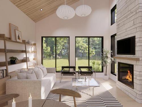 Ã construire - 20E Rue, Saint-Adolphe-D'Howard, QC - Indoor Photo Showing Living Room With Fireplace