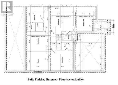 Finished Basement Plan. Features Bedroom, full bath, family room, exercise room, play room, open bar for entertaining, home theatre room - 416 Billings Avenue, Ottawa, ON - Other