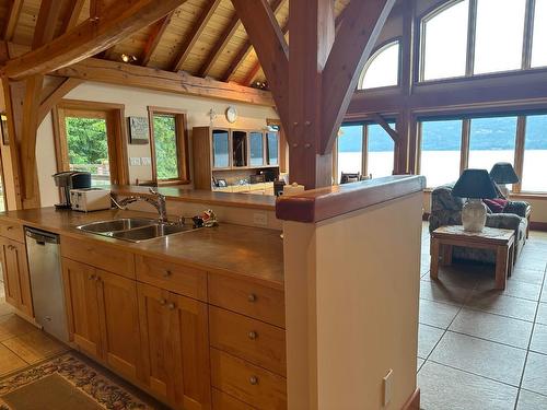 4754 Twin Bays Rd, Kaslo, BC - Indoor Photo Showing Kitchen With Double Sink