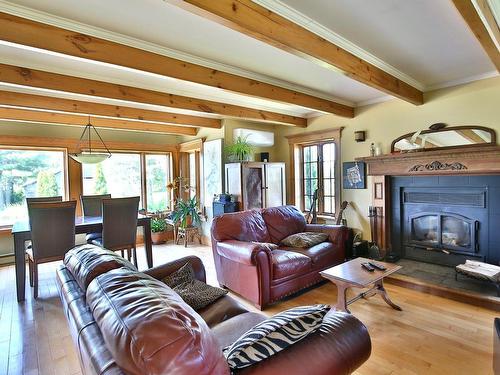Living room - 349 5E Rang, Saint-Bernard-De-Michaudville, QC - Indoor Photo Showing Living Room With Fireplace