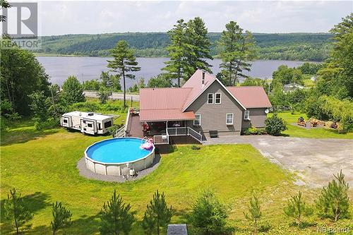 26 School Street, Meductic, NB - Outdoor With Above Ground Pool With View