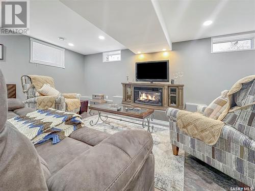 1009 Veterans Avenue, Esterhazy, SK - Indoor Photo Showing Basement With Fireplace