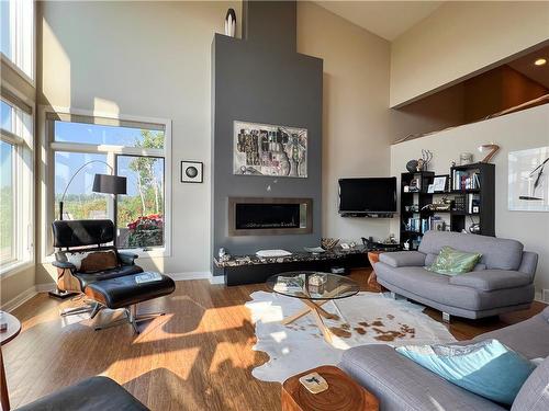 180 Whirlpool Drive, Onanole, MB - Indoor Photo Showing Living Room With Fireplace