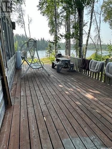 Hunters Narrows Cabin, Lac La Ronge, SK - Outdoor With Body Of Water With Deck Patio Veranda