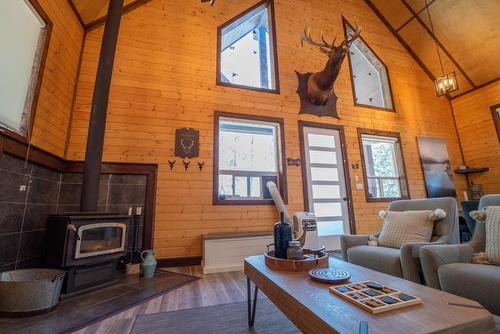 6392 Osprey Landing View, Wardner, BC - Indoor Photo Showing Living Room With Fireplace
