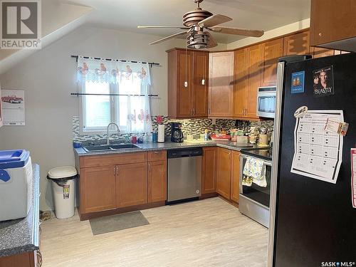 106 2Nd Street W, Lafleche, SK - Indoor Photo Showing Kitchen With Double Sink