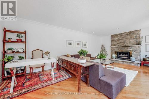 1401 Bunsden Ave, Mississauga, ON - Indoor Photo Showing Living Room With Fireplace