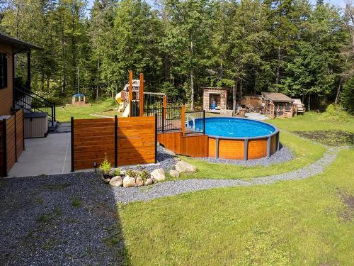 Photo aÃ©rienne - 33 Rue Des Moissons, Orford, QC - Outdoor With Above Ground Pool With Backyard