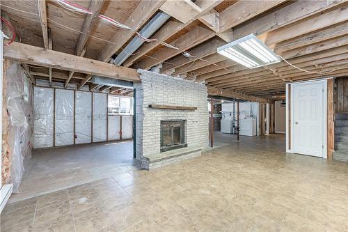 1291 Old #8 Highway, Flamborough, ON - Indoor Photo Showing Basement With Fireplace