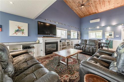 1291 Old #8 Highway, Flamborough, ON - Indoor Photo Showing Living Room With Fireplace
