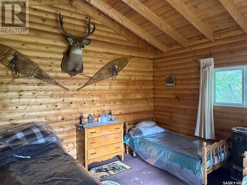 Titled Cabin On Rainy Island, Lac La Ronge, SK - Indoor Photo Showing Bedroom