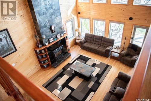 53 Lake Side Drive, Kipabiskau Lake, SK - Indoor Photo Showing Living Room With Fireplace