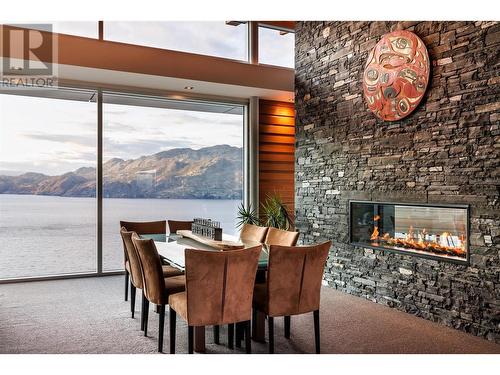 18555 Matsu Drive, Summerland, BC - Indoor Photo Showing Other Room With Fireplace With Body Of Water