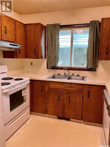 212 2Nd Street E, Nipawin, SK - Indoor Photo Showing Kitchen With Double Sink