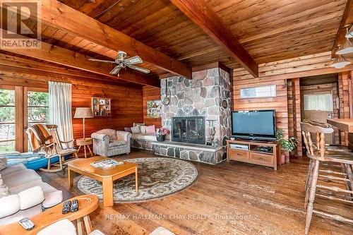 149 Eight Mile Point Road, Oro-Medonte, ON - Indoor Photo Showing Living Room With Fireplace