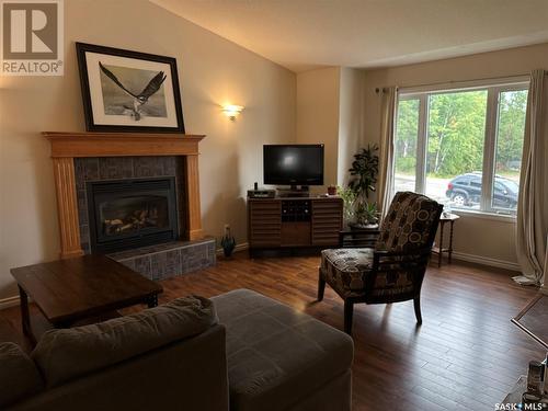 991 Thompson Crescent, La Ronge, SK - Indoor Photo Showing Living Room With Fireplace