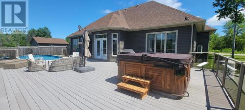 135D Sandy Point Road, Norris Arm, NL - Outdoor With Above Ground Pool With Deck Patio Veranda With Exterior