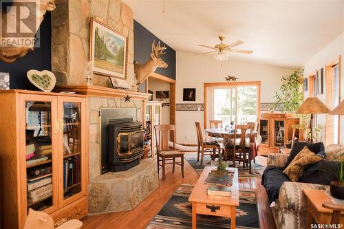 Brokenshell Acreage - 77 Acre Ranch, Brokenshell Rm No. 68, SK - Indoor With Fireplace