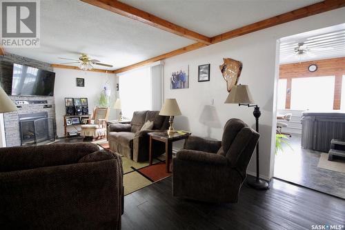 6 Elm Avenue, Moosomin Regional Park, SK - Indoor Photo Showing Living Room With Fireplace