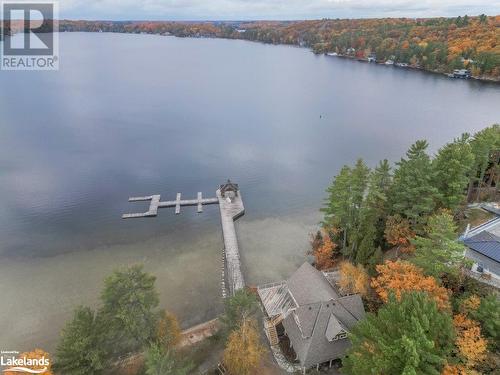Aerial of Docks - 3876 Muskoka 118 Road W Unit# Carling 6-W5, Port Carling, ON - Outdoor With Body Of Water With View