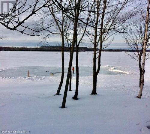 Make your own skating rink like these owners in front of the property - 2945 Bruce Road 13, Oliphant, ON - Outdoor With Body Of Water With View
