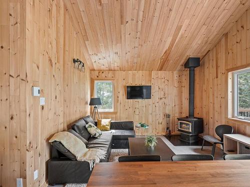 Salon - 1 Av. De La Montagne, Saint-Tite-Des-Caps, QC - Indoor Photo Showing Living Room With Fireplace