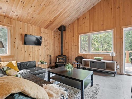 Salon - 1 Av. De La Montagne, Saint-Tite-Des-Caps, QC - Indoor Photo Showing Living Room With Fireplace