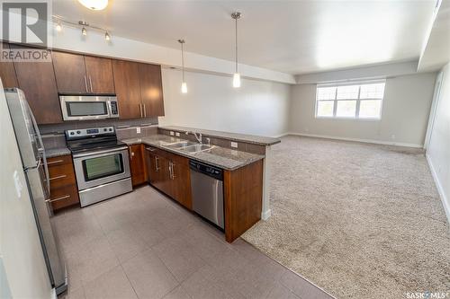 303 2313 Montreal Street, Regina, SK - Indoor Photo Showing Kitchen With Stainless Steel Kitchen With Double Sink