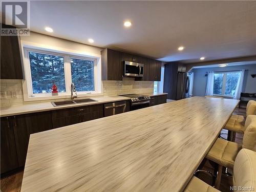 252 De La Montagne Road, Saint-Léonard, NB - Indoor Photo Showing Kitchen With Double Sink