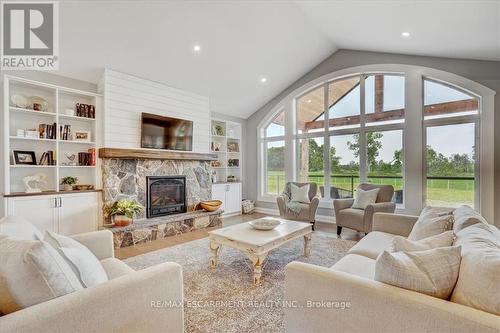 1080 Clyde Road, North Dumfries, ON - Indoor Photo Showing Living Room With Fireplace