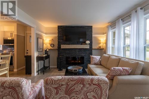 401 Short Street, Esterhazy, SK - Indoor Photo Showing Living Room With Fireplace