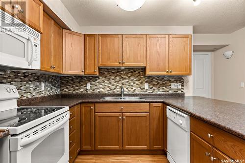 208 2341 Windsor Park Road, Regina, SK - Indoor Photo Showing Kitchen With Double Sink