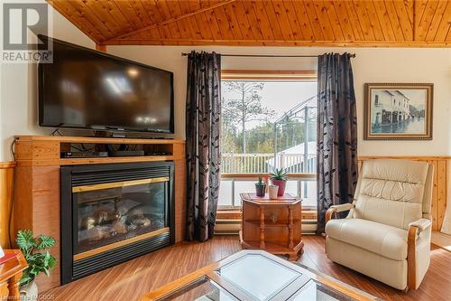 5202 Highway 6, Northern Bruce Peninsula, ON - Indoor Photo Showing Living Room With Fireplace